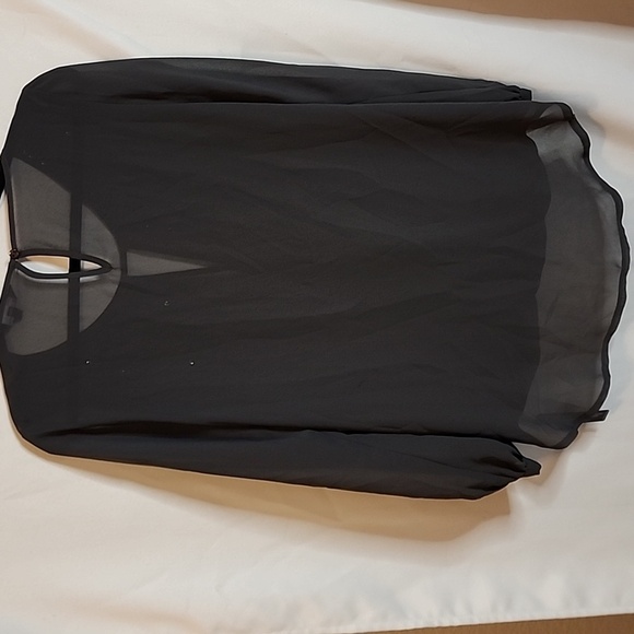 Twiggy Gray Crossover Blouse sz 14 - Picture 4 of 4